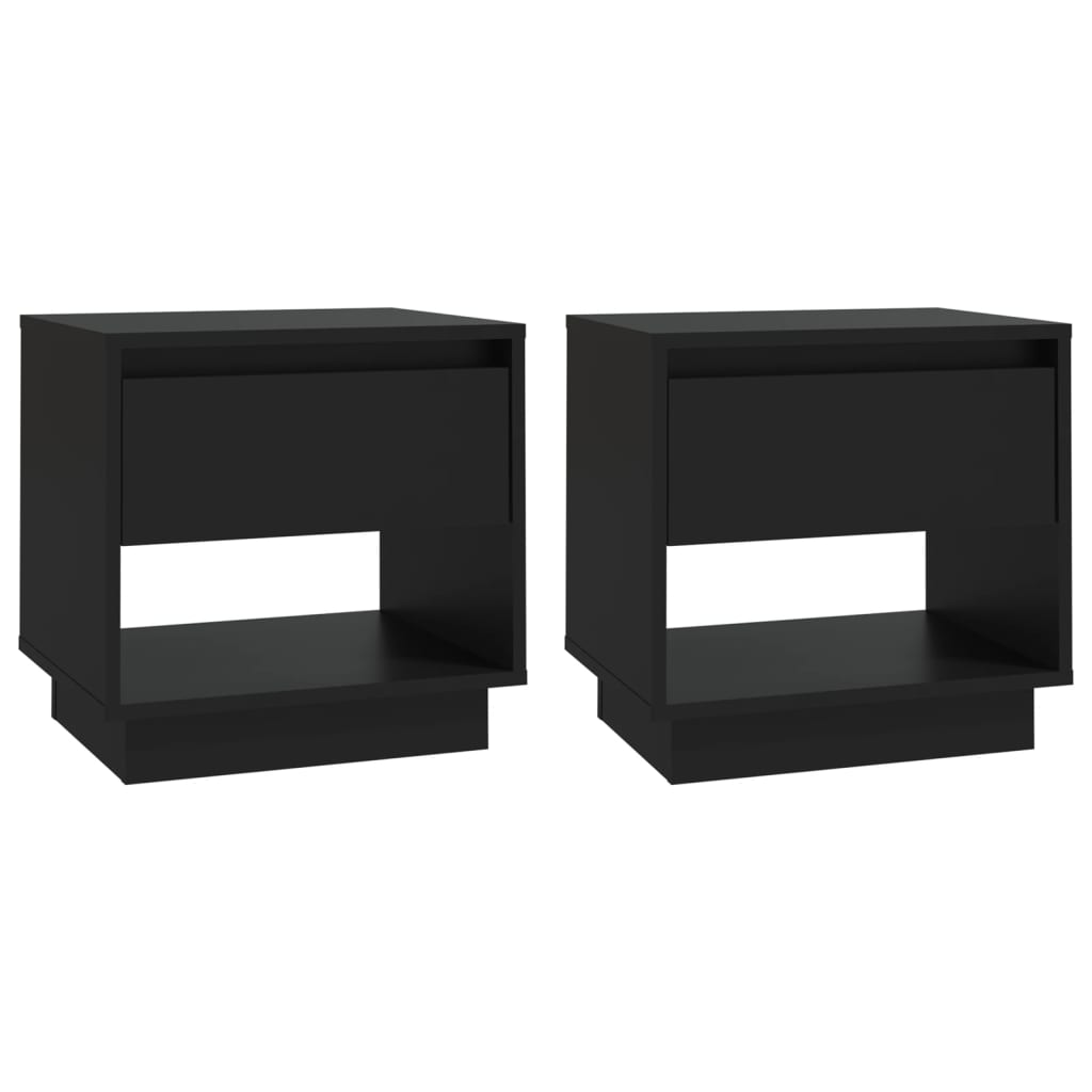 vidaXL Noptiere, negru, 2 buc., 45x34x44 cm, PAL vidaXL Noptiere, negru, 2 buc., 45x34x44 cm, PAL
