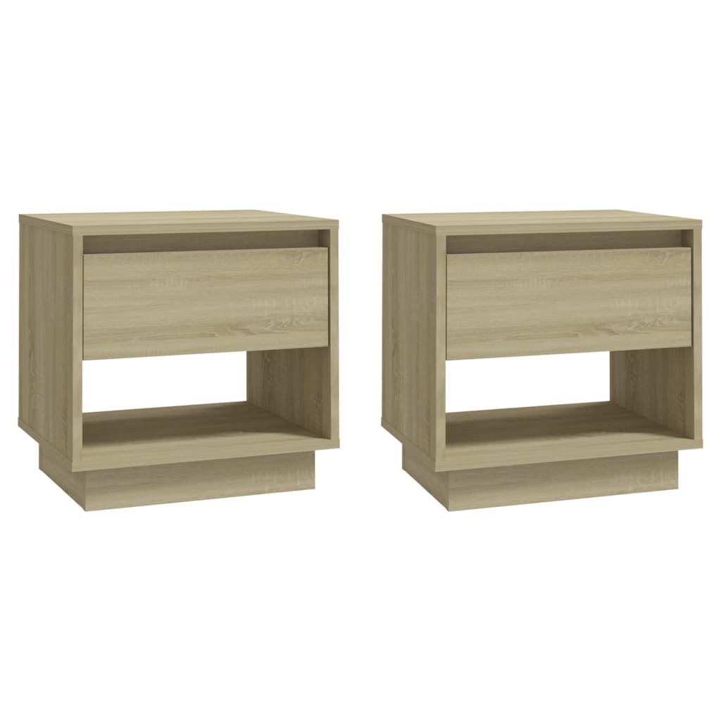 vidaXL Noptiere, stejar sonoma, 2 buc., 45x34x44 cm, PAL vidaXL Noptiere, stejar sonoma, 2 buc., 45x34x44 cm, PAL