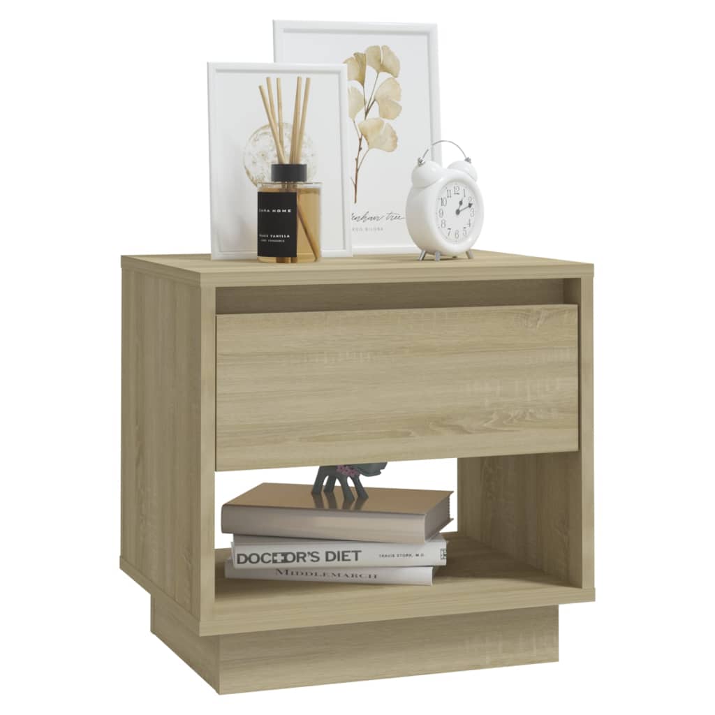 vidaXL Noptiere, stejar sonoma, 2 buc., 45x34x44 cm, PAL vidaXL Noptiere, stejar sonoma, 2 buc., 45x34x44 cm, PAL
