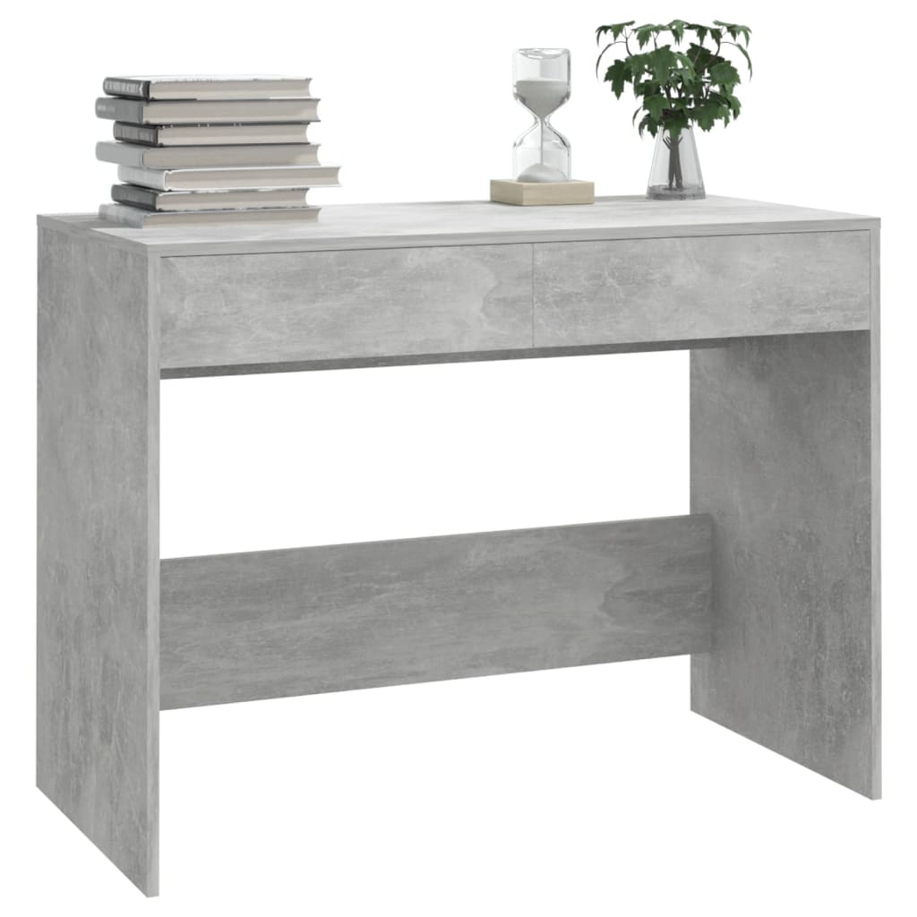 vidaXL Birou, gri beton, 101 x 50 x 76,5 cm, PAL