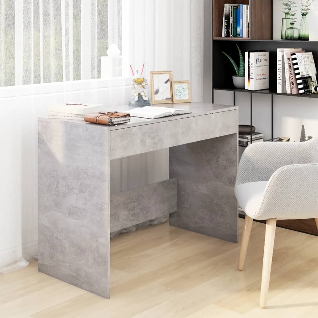 vidaXL Birou, gri beton, 101 x 50 x 76,5 cm, PAL