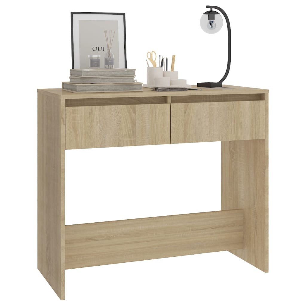 vidaXL Masă consolă, stejar sonoma, 89x41x76,5 cm, oțel vidaXL Masă consolă, stejar sonoma, 89x41x76,5 cm, oțel