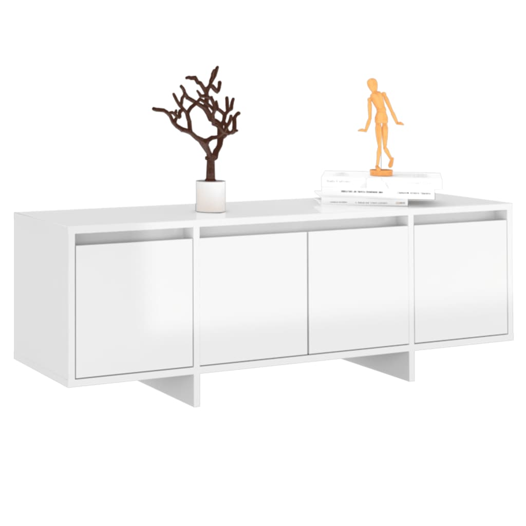 vidaXL Comodă TV, alb extralucios, 120x30x40,5 cm, PAL vidaXL Comodă TV, alb extralucios, 120x30x40,5 cm, PAL