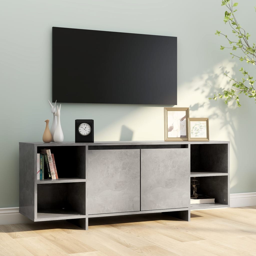 vidaXL Comodă TV, gri beton, 130x35x50 cm, PAL vidaXL Comodă TV, gri beton, 130x35x50 cm, PAL