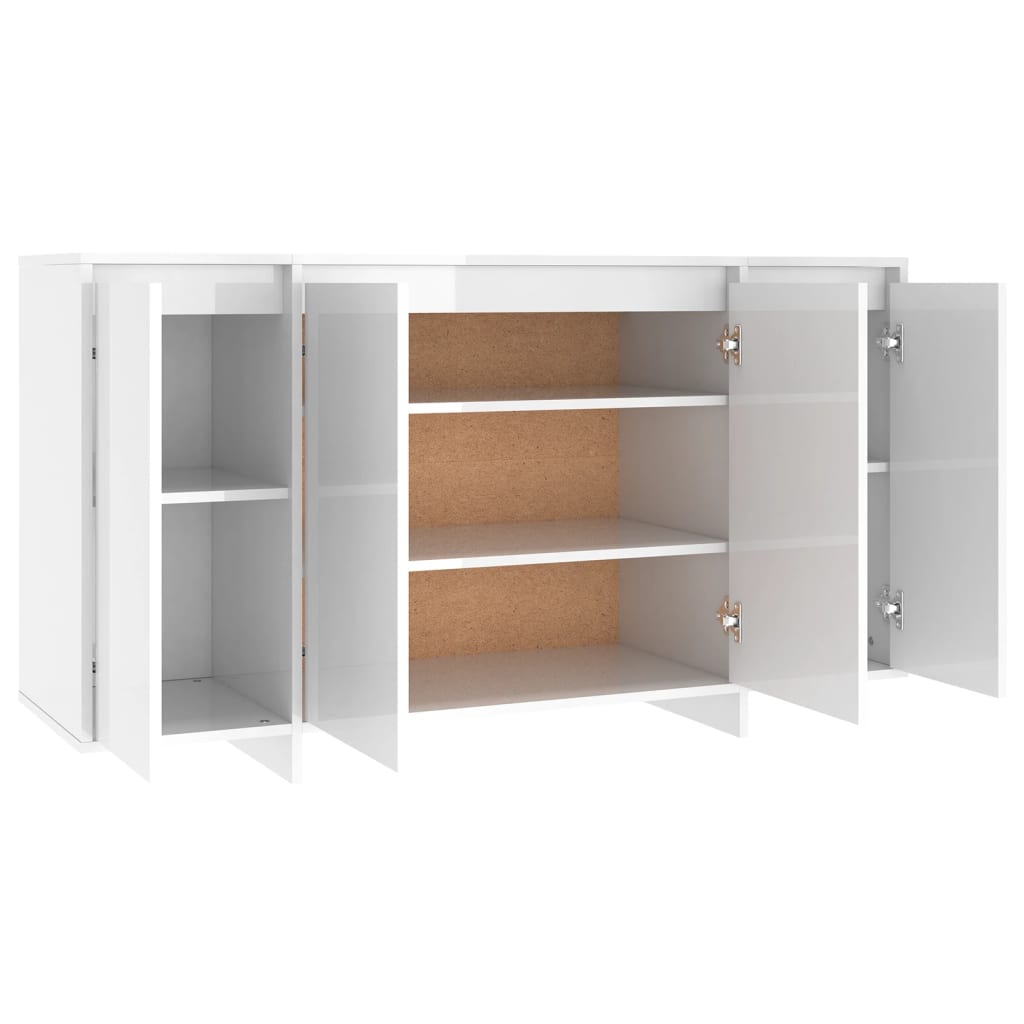 vidaXL Servantă, alb extralucios, 135x41x75 cm, PAL vidaXL Servantă, alb extralucios, 135x41x75 cm, PAL