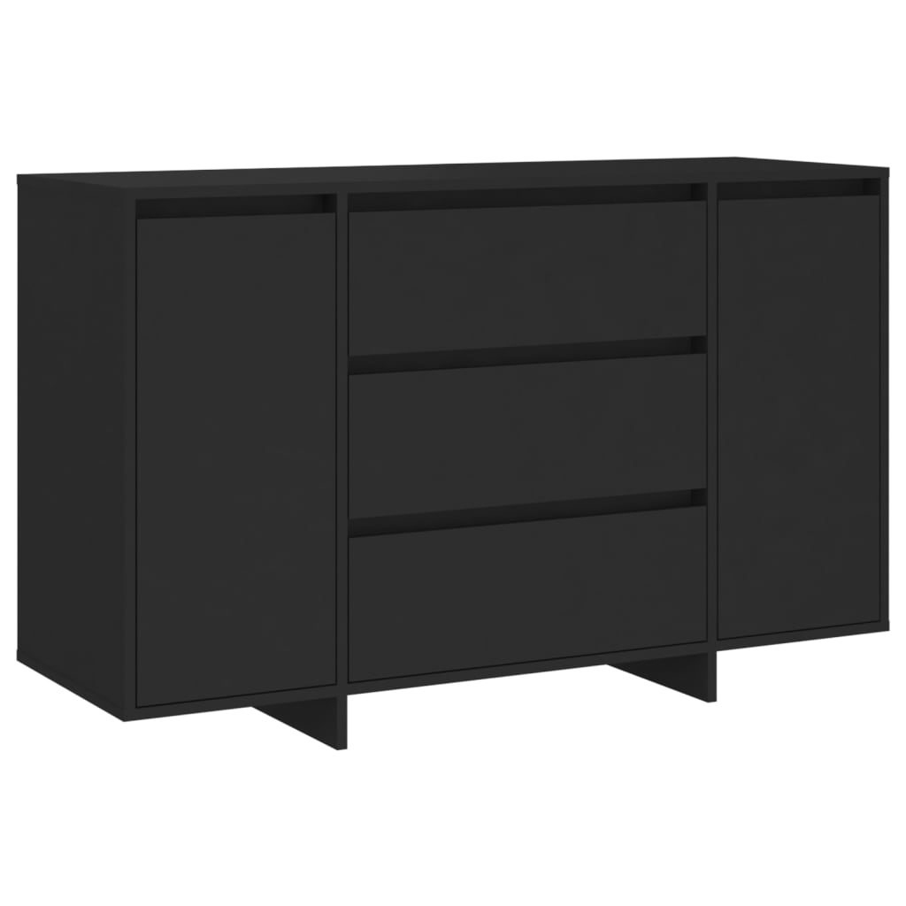 vidaXL Servantă cu 3 sertare, negru, 120x41x75 cm, PAL vidaXL Servantă cu 3 sertare, negru, 120x41x75 cm, PAL