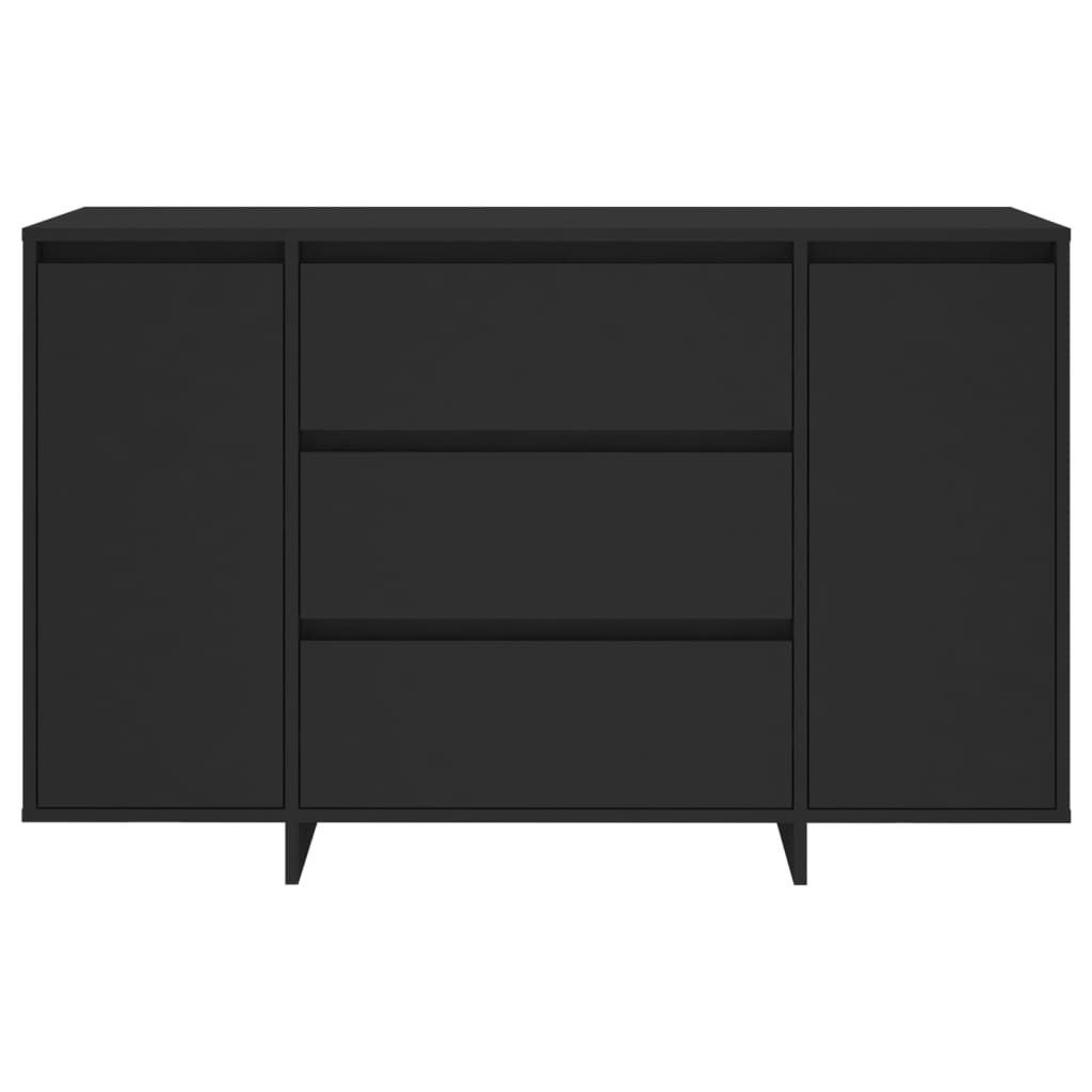vidaXL Servantă cu 3 sertare, negru, 120x41x75 cm, PAL vidaXL Servantă cu 3 sertare, negru, 120x41x75 cm, PAL