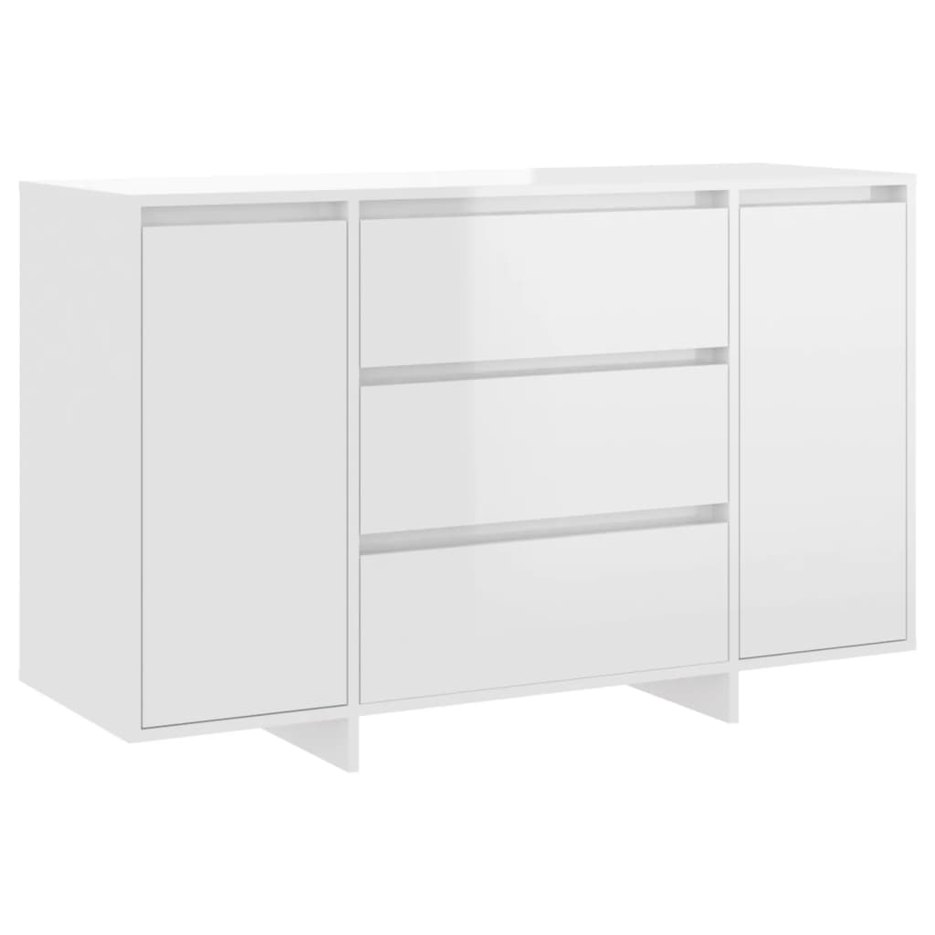 vidaXL Servantă cu 3 sertare, alb extralucios, 120x41x75 cm, PAL