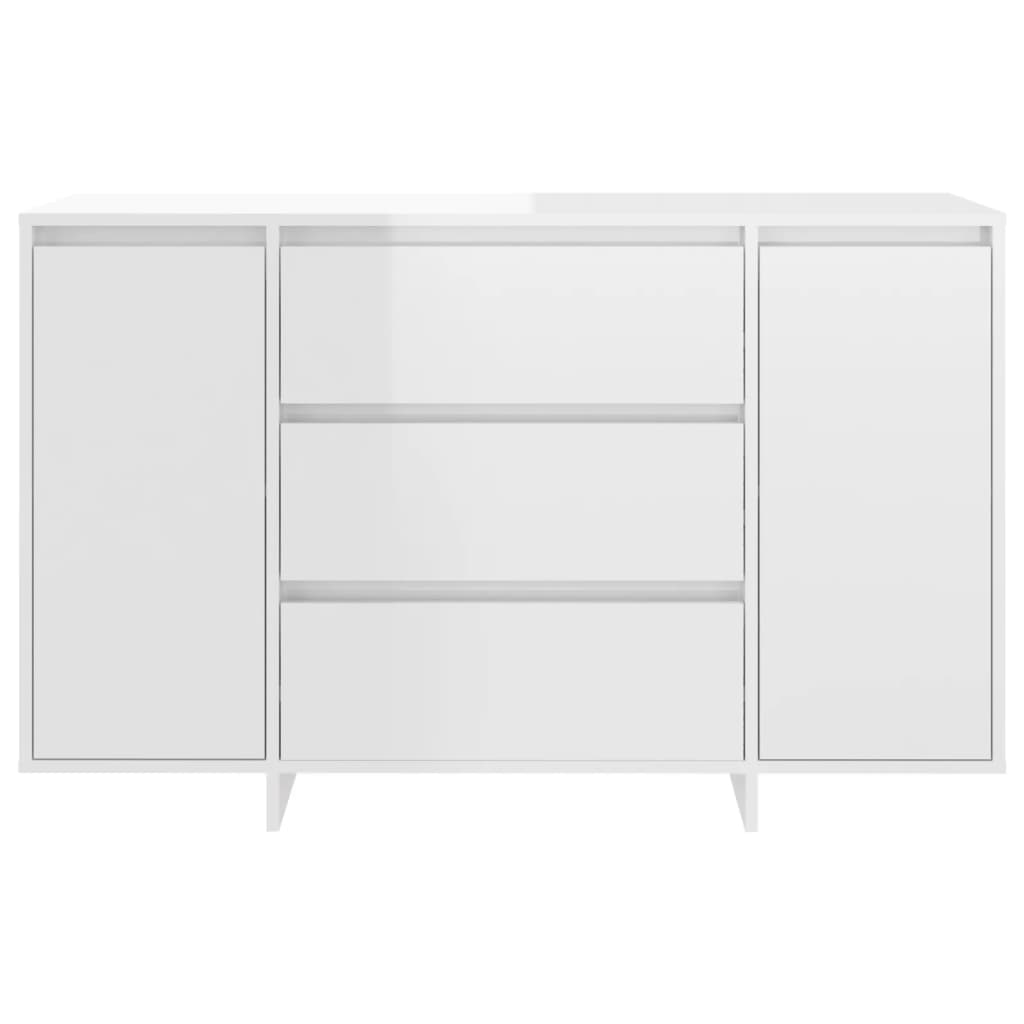 vidaXL Servantă cu 3 sertare, alb extralucios, 120x41x75 cm, PAL