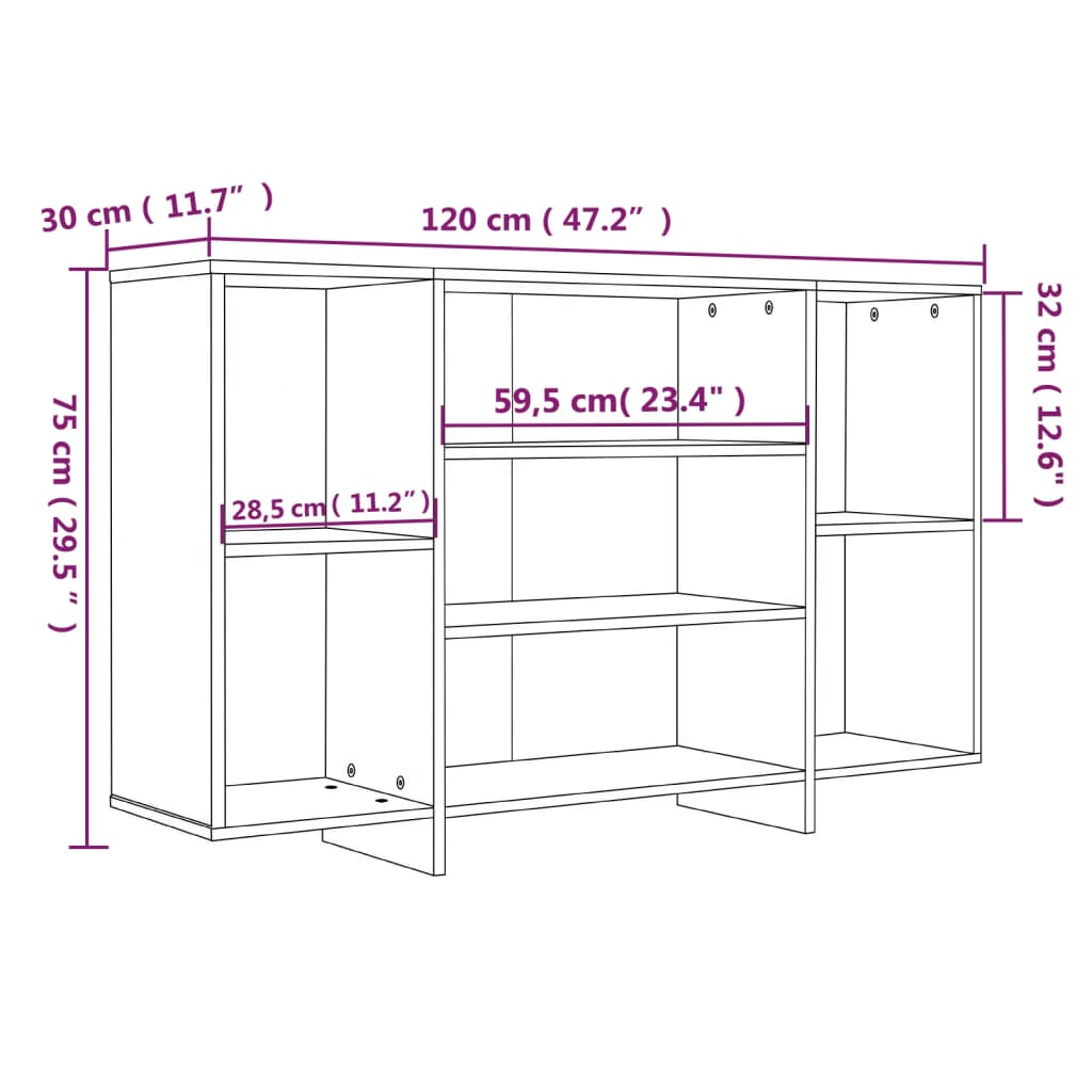vidaXL Servantă, stejar sonoma, 120x30x75 cm, PAL vidaXL Servantă, stejar sonoma, 120x30x75 cm, PAL
