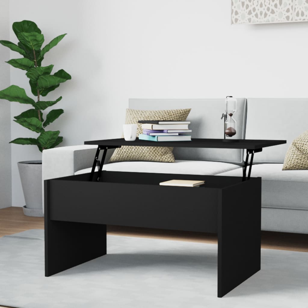 vidaXL Măsuță de cafea, negru, 80x50,5x41,5 cm, lemn prelucrat vidaXL Măsuță de cafea, negru, 80x50,5x41,5 cm, lemn prelucrat
