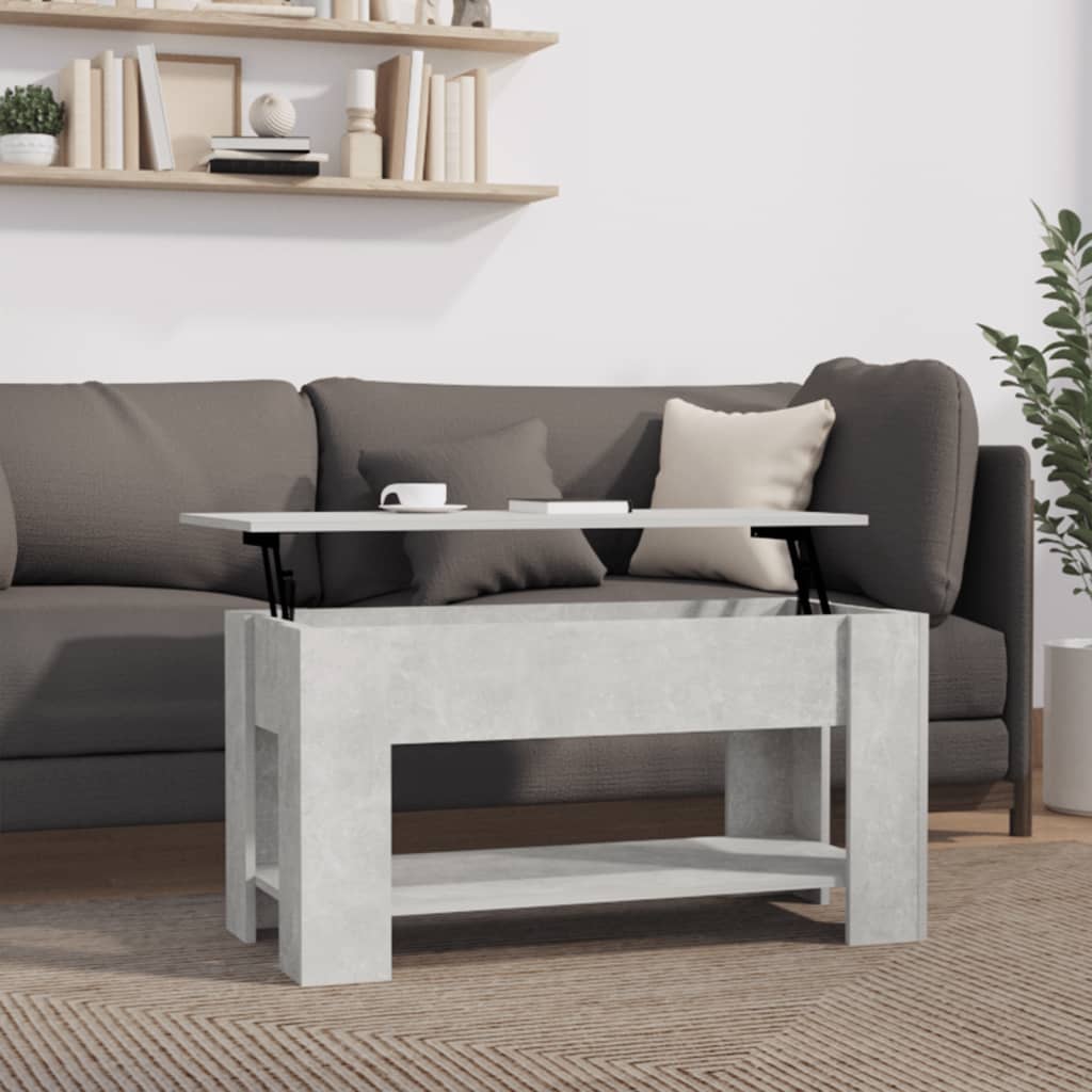 vidaXL Măsuță de cafea, gri beton, 101x49x52 cm, lemn prelucrat vidaXL Măsuță de cafea, gri beton, 101x49x52 cm, lemn prelucrat