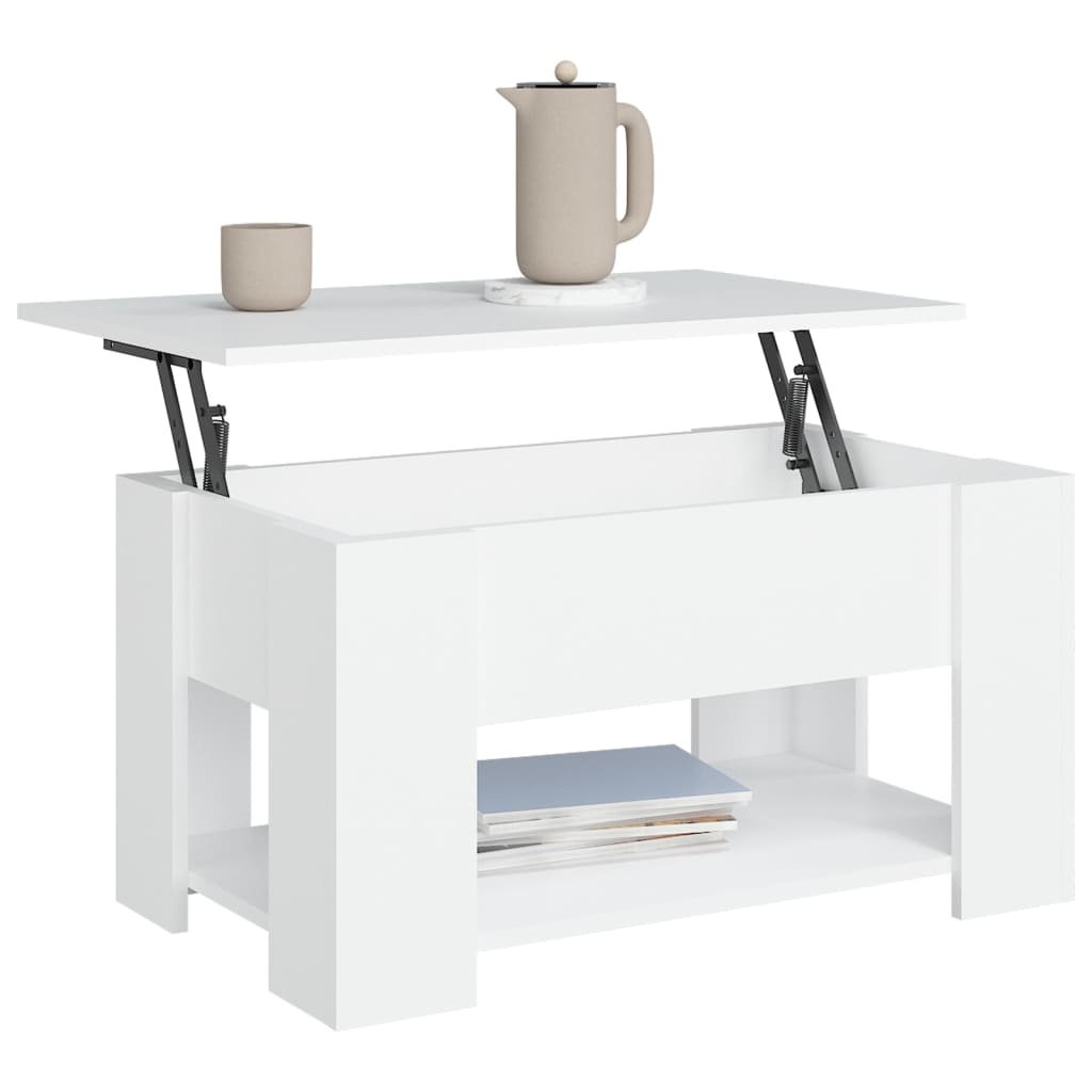 vidaXL Măsuță de cafea, alb, 79x49x41 cm, lemn prelucrat