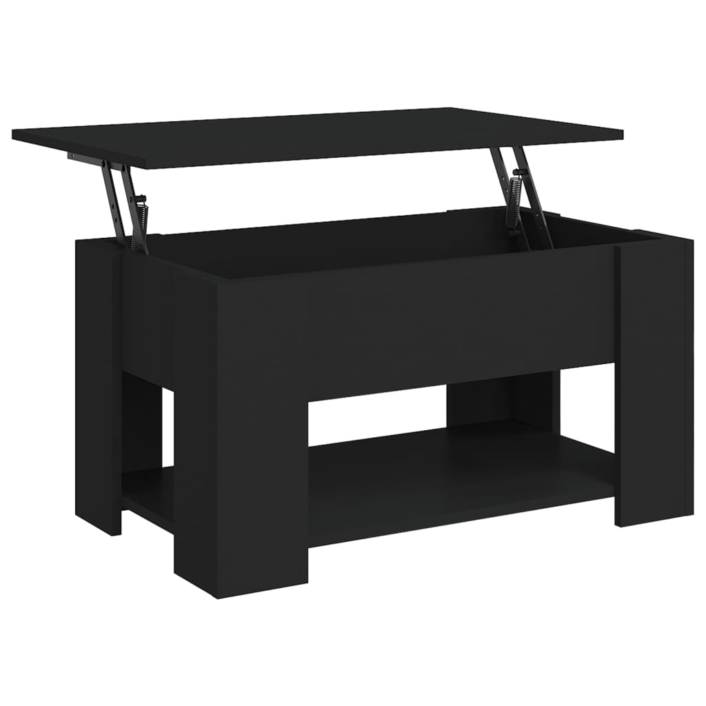 vidaXL Măsuță de cafea, negru, 79x49x41 cm, lemn prelucrat vidaXL Măsuță de cafea, negru, 79x49x41 cm, lemn prelucrat