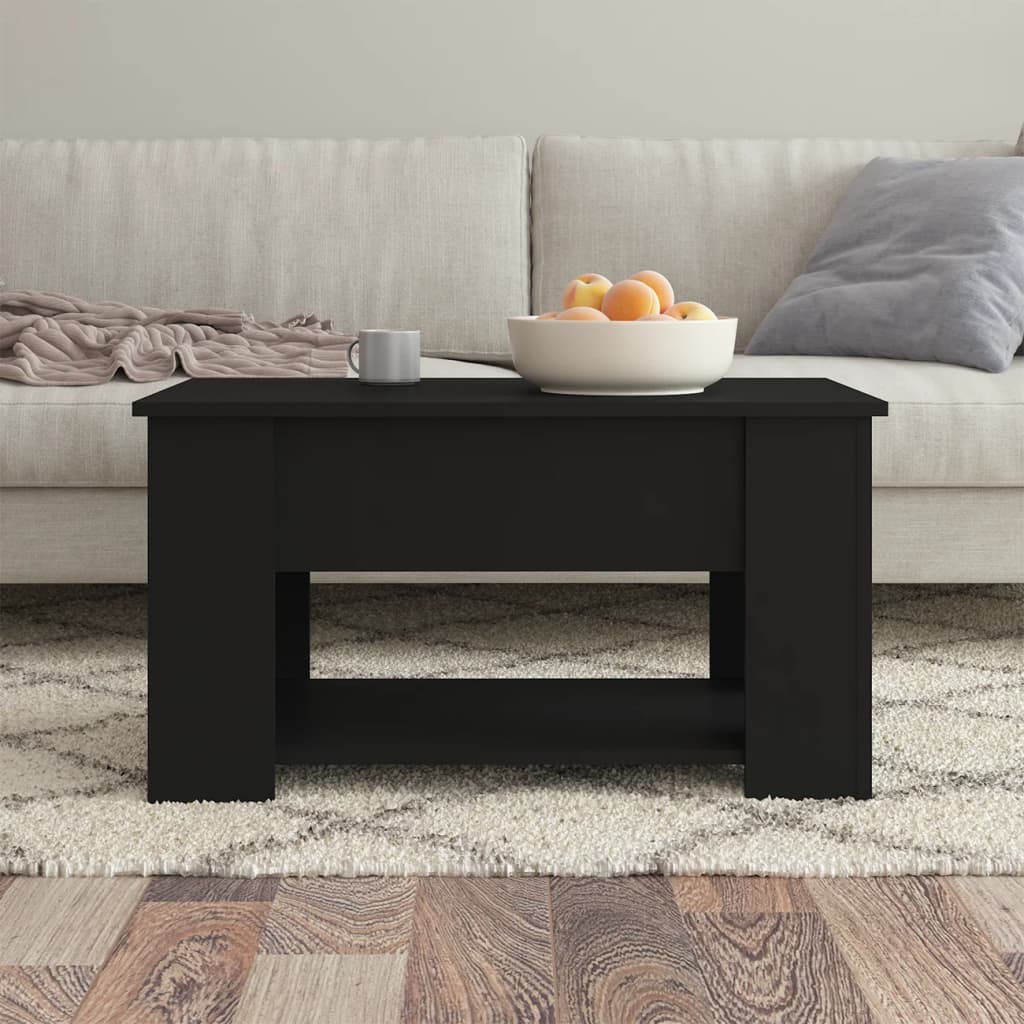 vidaXL Măsuță de cafea, negru, 79x49x41 cm, lemn prelucrat vidaXL Măsuță de cafea, negru, 79x49x41 cm, lemn prelucrat