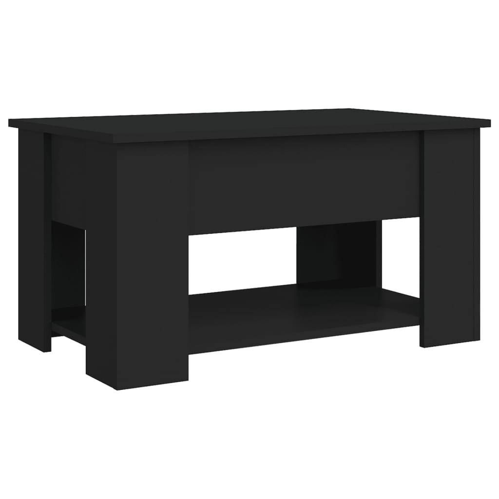 vidaXL Măsuță de cafea, negru, 79x49x41 cm, lemn prelucrat vidaXL Măsuță de cafea, negru, 79x49x41 cm, lemn prelucrat
