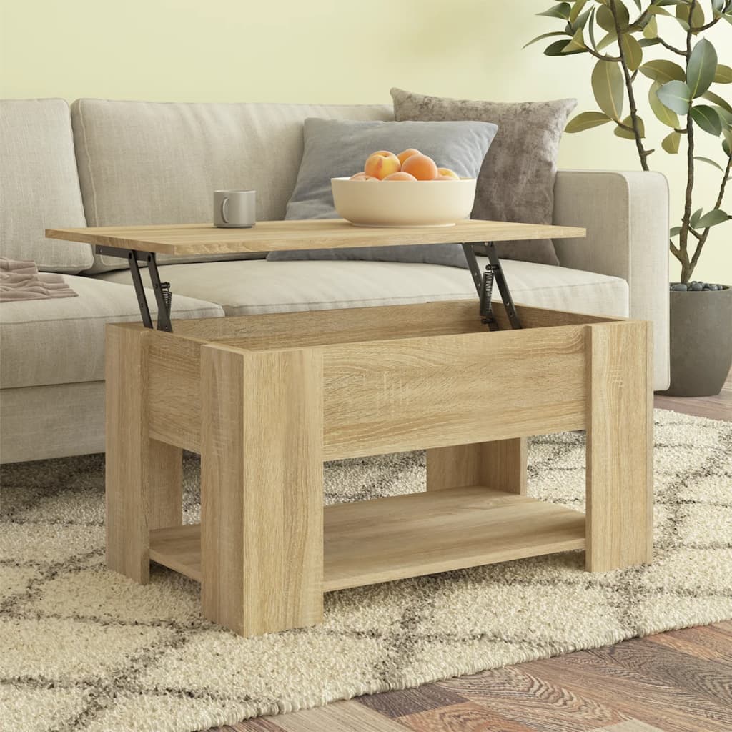 vidaXL Măsuță de cafea, stejar sonoma, 79x49x41 cm, lemn prelucrat vidaXL Măsuță de cafea, stejar sonoma, 79x49x41 cm, lemn prelucrat