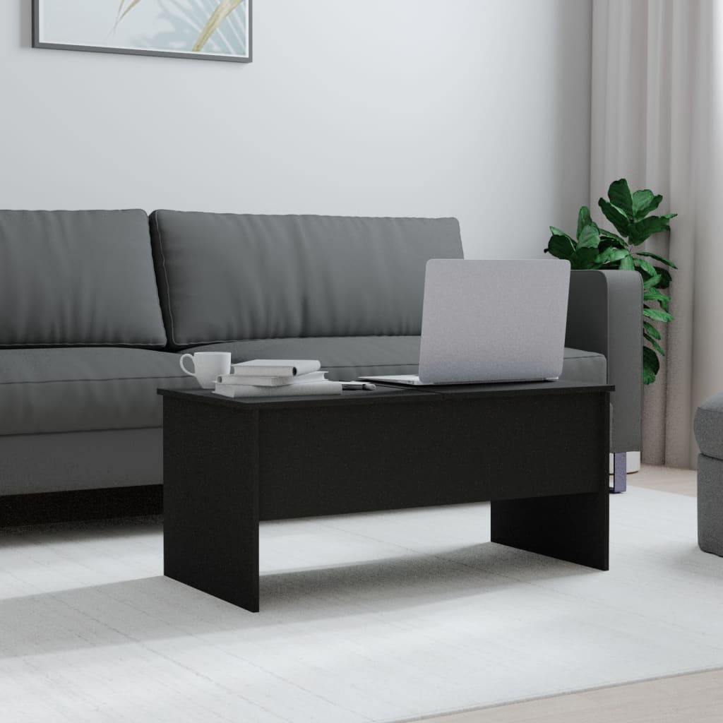 vidaXL Măsuță de cafea, negru, 102x50x46,5 cm, lemn prelucrat