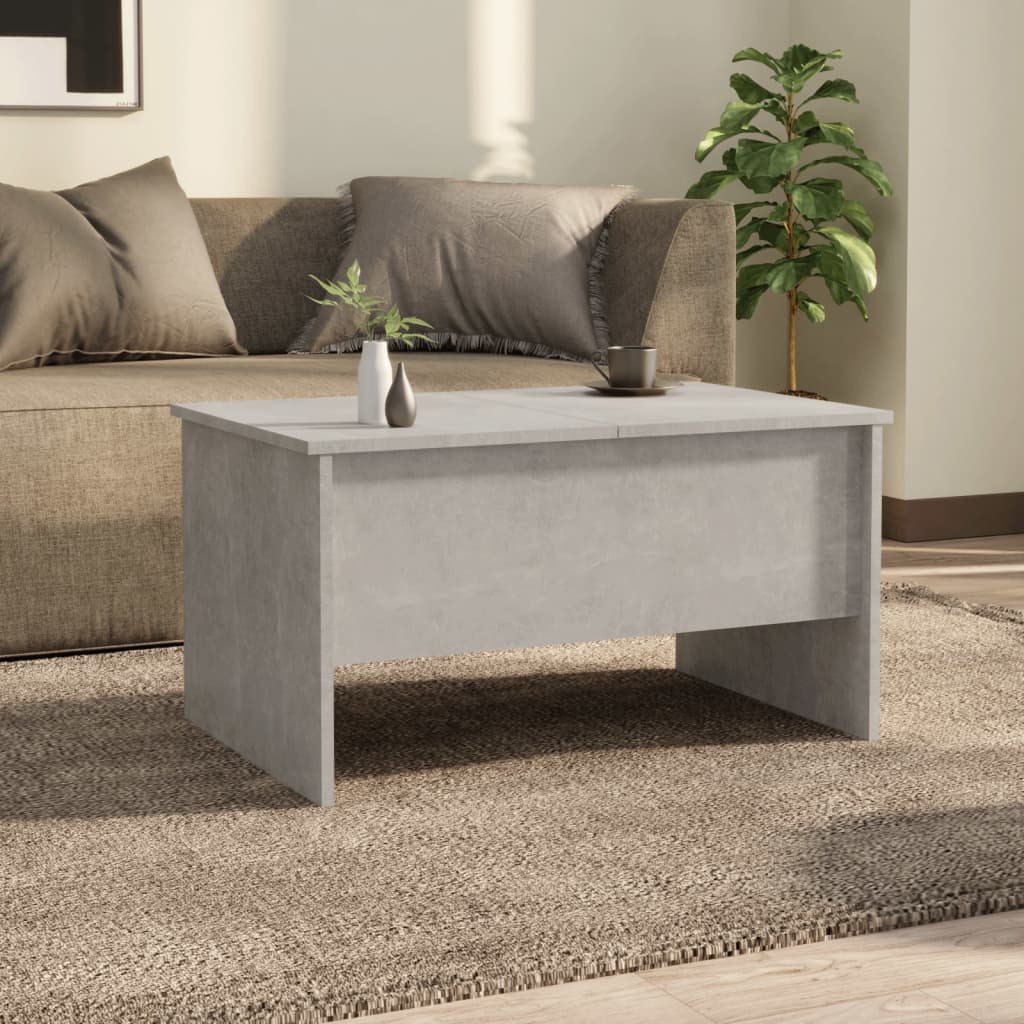 vidaXL Măsuță de cafea, gri beton, 80x50x42,5 cm, lemn prelucrat