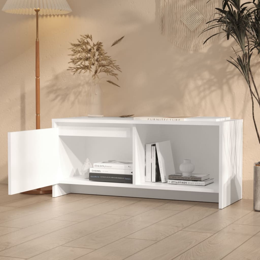 vidaXL Comodă TV, alb, 90x35x40 cm, PAL vidaXL Comodă TV, alb, 90x35x40 cm, PAL