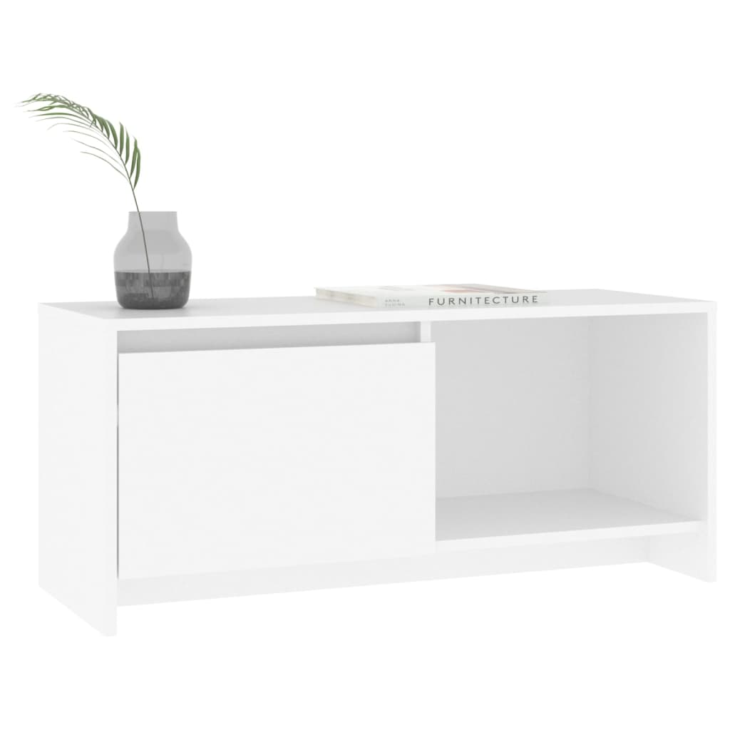 vidaXL Comodă TV, alb, 90x35x40 cm, PAL vidaXL Comodă TV, alb, 90x35x40 cm, PAL