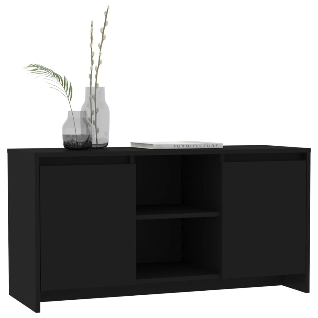 vidaXL Comodă TV, negru, 102x37,5x52,5 cm, PAL