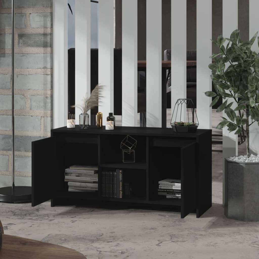 vidaXL Comodă TV, negru, 102x37,5x52,5 cm, PAL