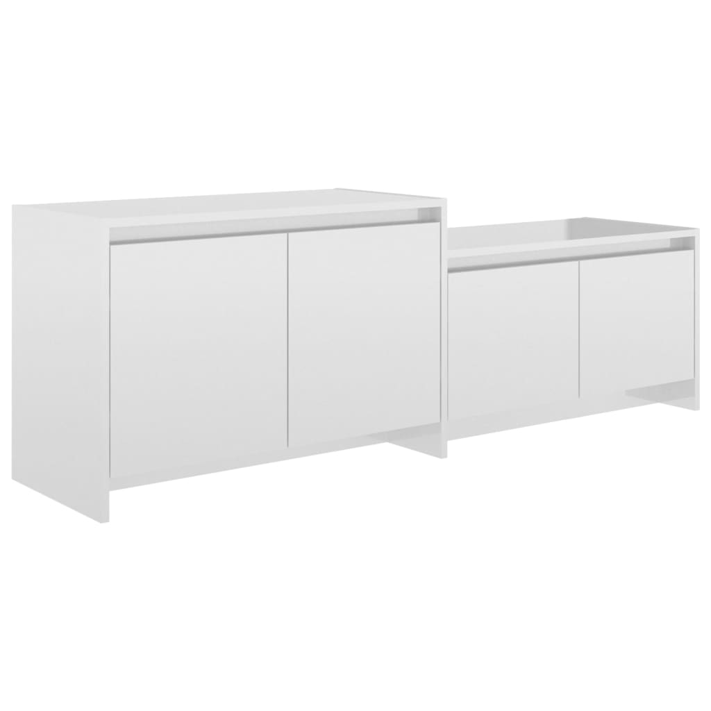 vidaXL Comodă TV, alb extralucios, 146,5x35x50 cm, PAL