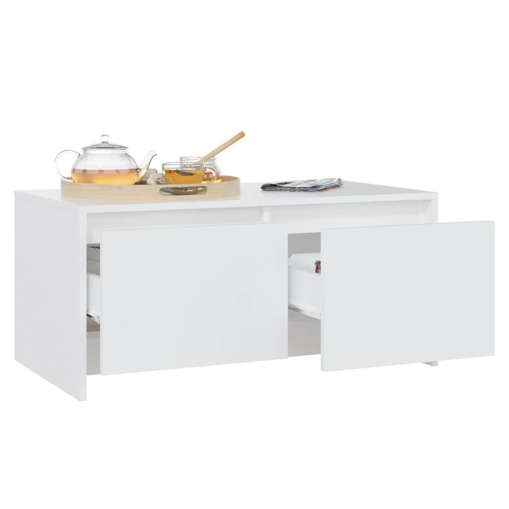 vidaXL Măsuță de cafea, alb, 90x50x41,5 cm, PAL vidaXL Măsuță de cafea, alb, 90x50x41,5 cm, PAL