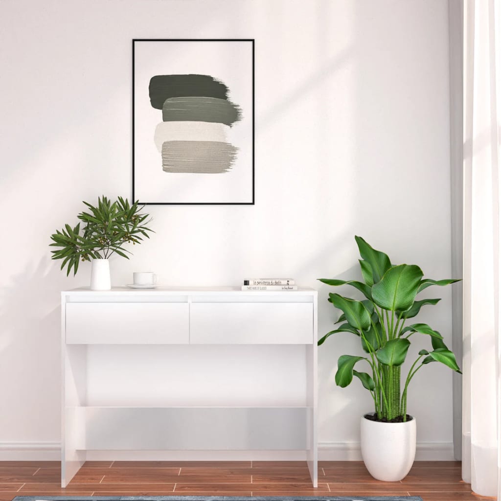 vidaXL Masă consolă, alb, 100x35x76,5 cm, PAL vidaXL Masă consolă, alb, 100x35x76,5 cm, PAL
