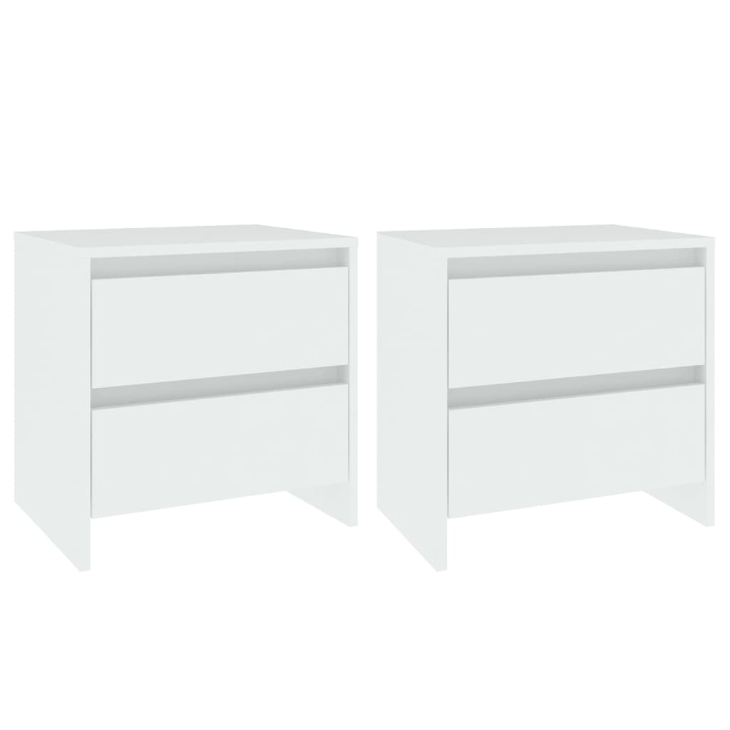 vidaXL Noptiere, 2 buc., alb, 45x34,5x44,5 cm, PAL