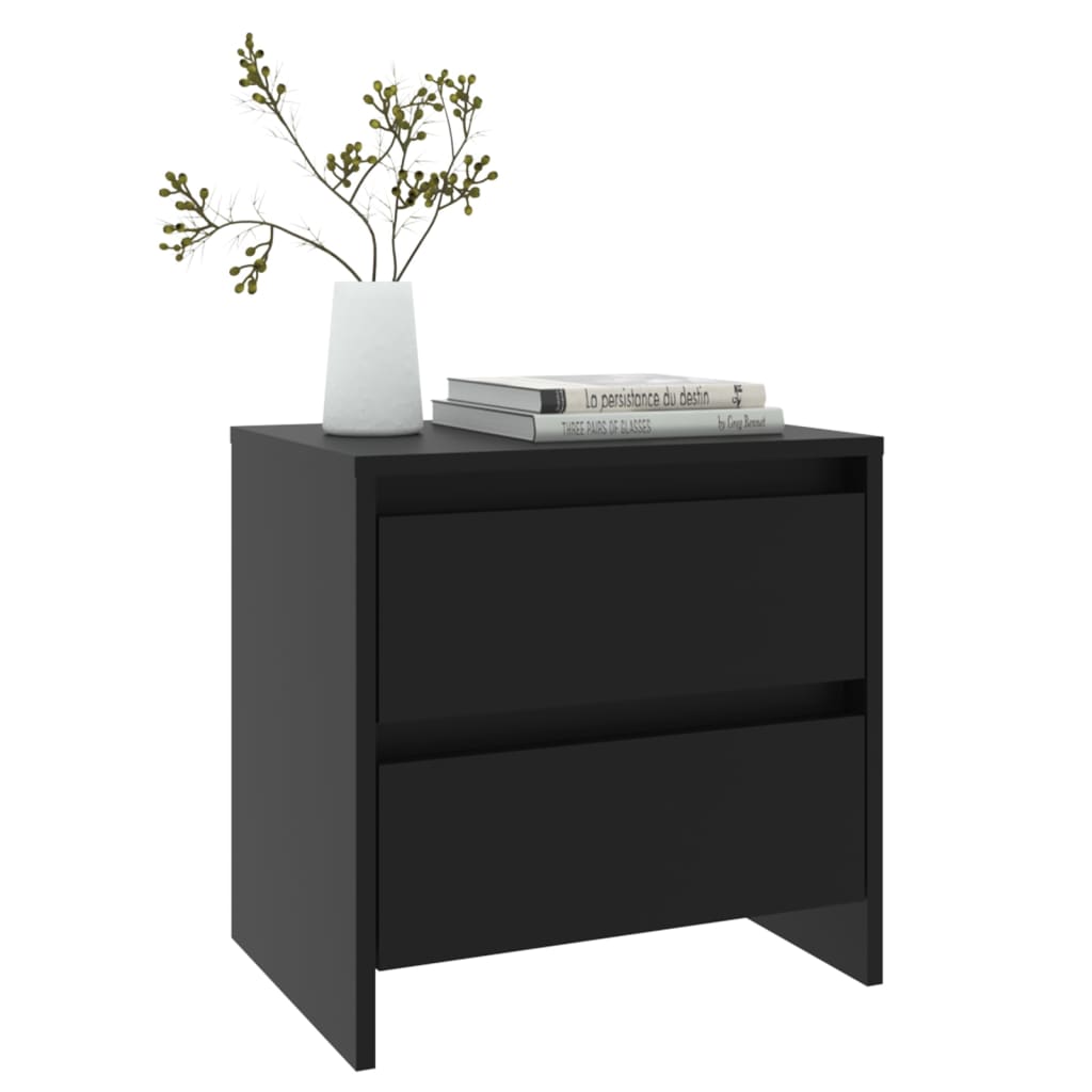 vidaXL Noptiere, 2 buc., negru, 45x34,5x44,5 cm, PAL vidaXL Noptiere, 2 buc., negru, 45x34,5x44,5 cm, PAL
