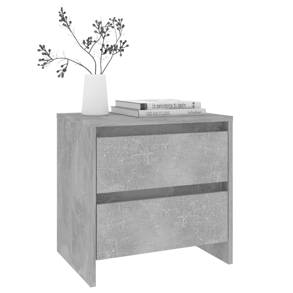 vidaXL Noptiere, 2 buc., gri beton, 45x34,5x44,5 cm, PAL vidaXL Noptiere, 2 buc., gri beton, 45x34,5x44,5 cm, PAL