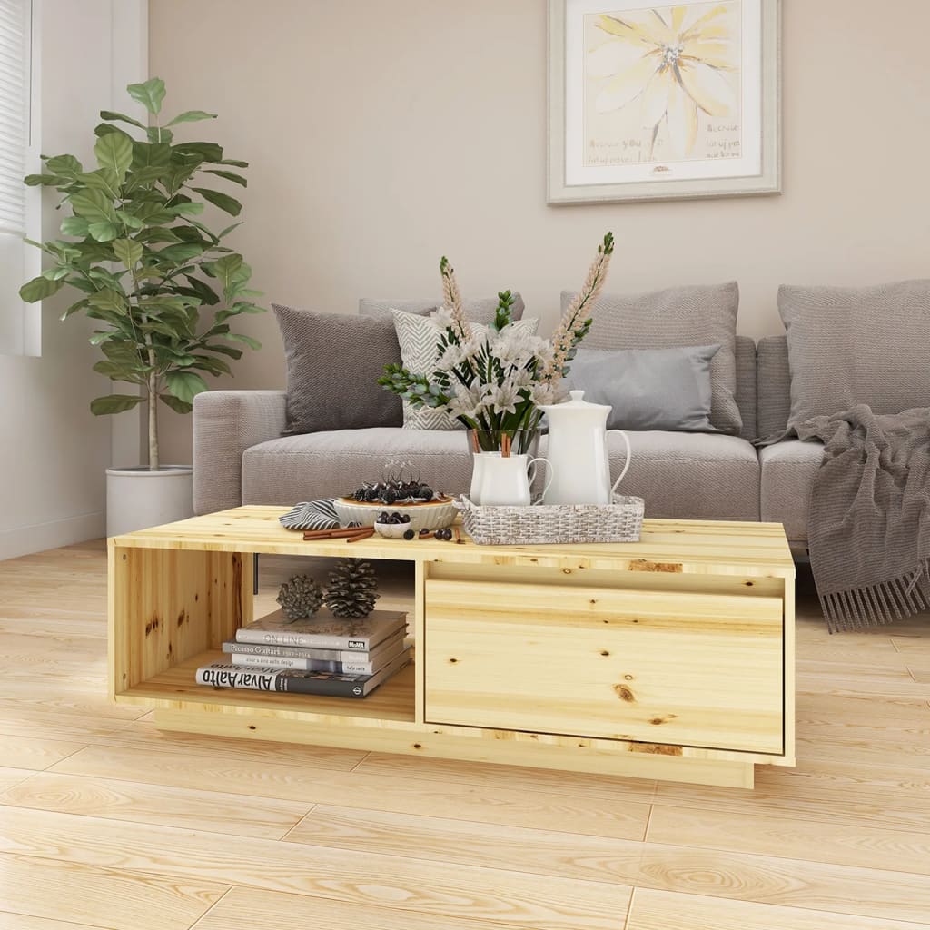 vidaXL Măsuță de cafea, 110x50x33,5 cm, lemn masiv de brad vidaXL Măsuță de cafea, 110x50x33,5 cm, lemn masiv de brad