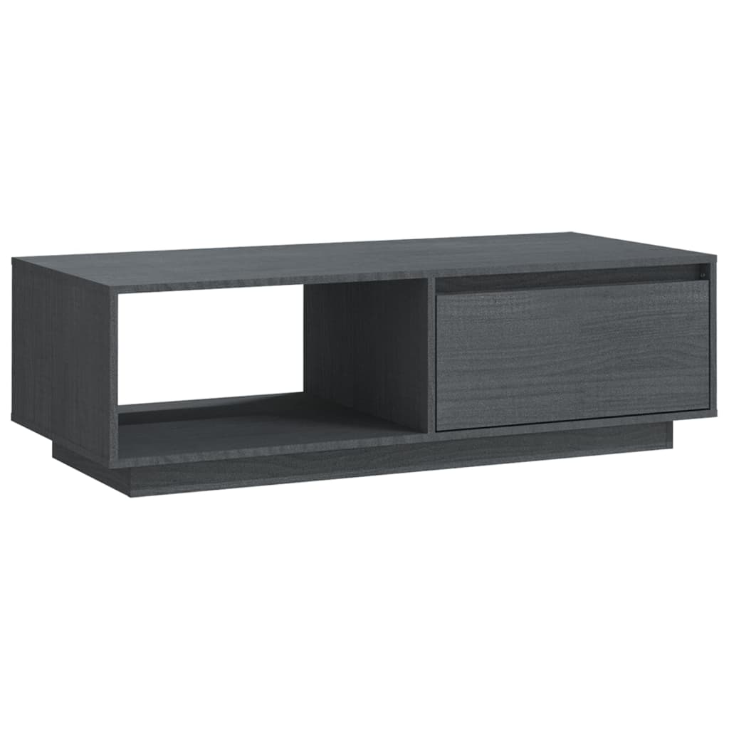 vidaXL Măsuță de cafea, 110x50x33,5 cm, gri, lemn masiv de pin vidaXL Măsuță de cafea, 110x50x33,5 cm, gri, lemn masiv de pin