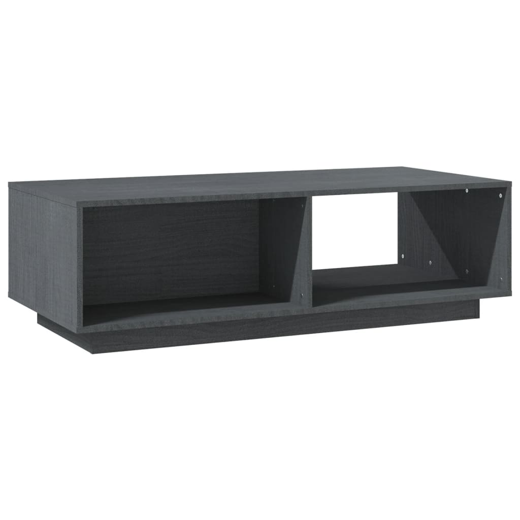 vidaXL Măsuță de cafea, 110x50x33,5 cm, gri, lemn masiv de pin vidaXL Măsuță de cafea, 110x50x33,5 cm, gri, lemn masiv de pin
