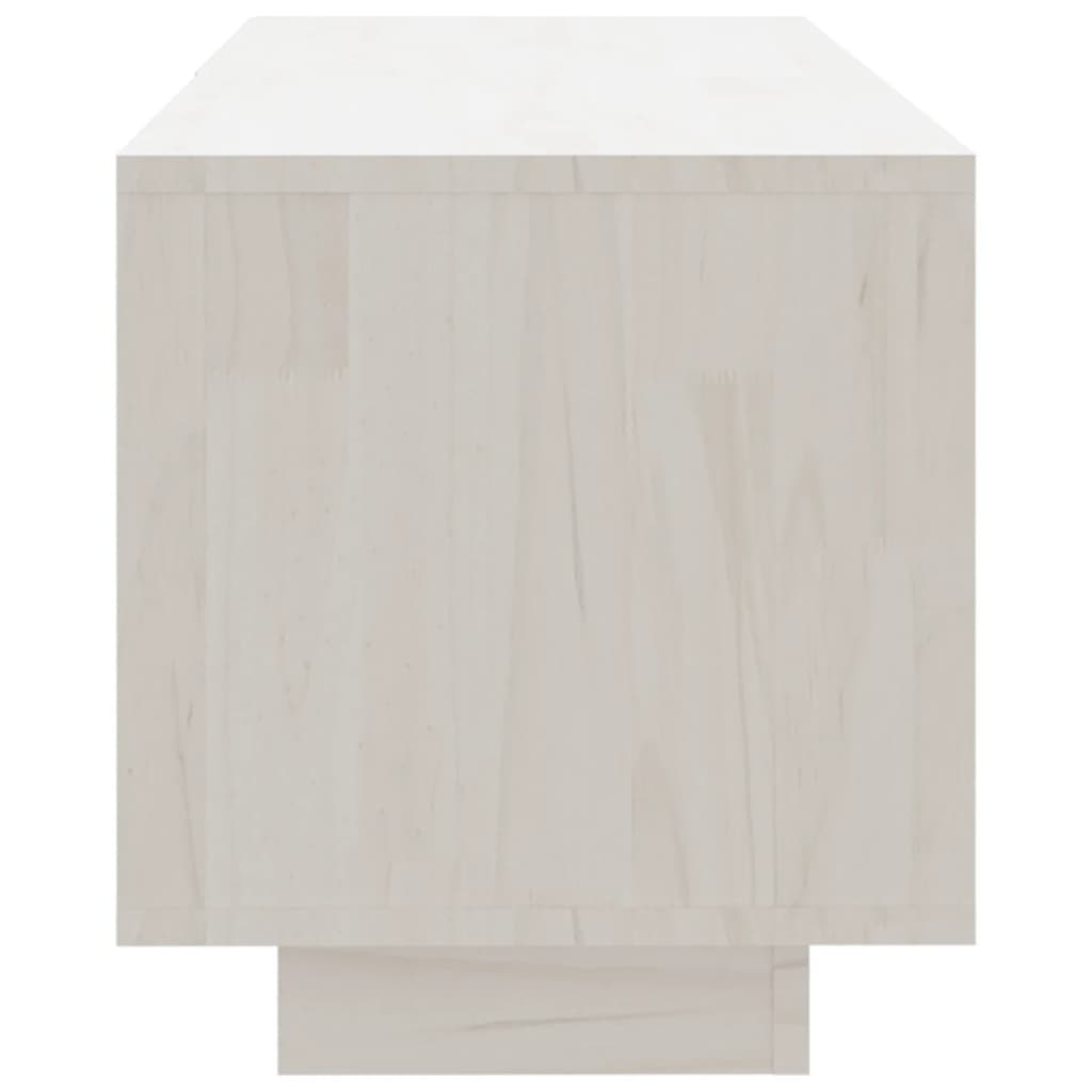 vidaXL Comodă TV, alb, 110x30x33,5 cm, lemn masiv de pin