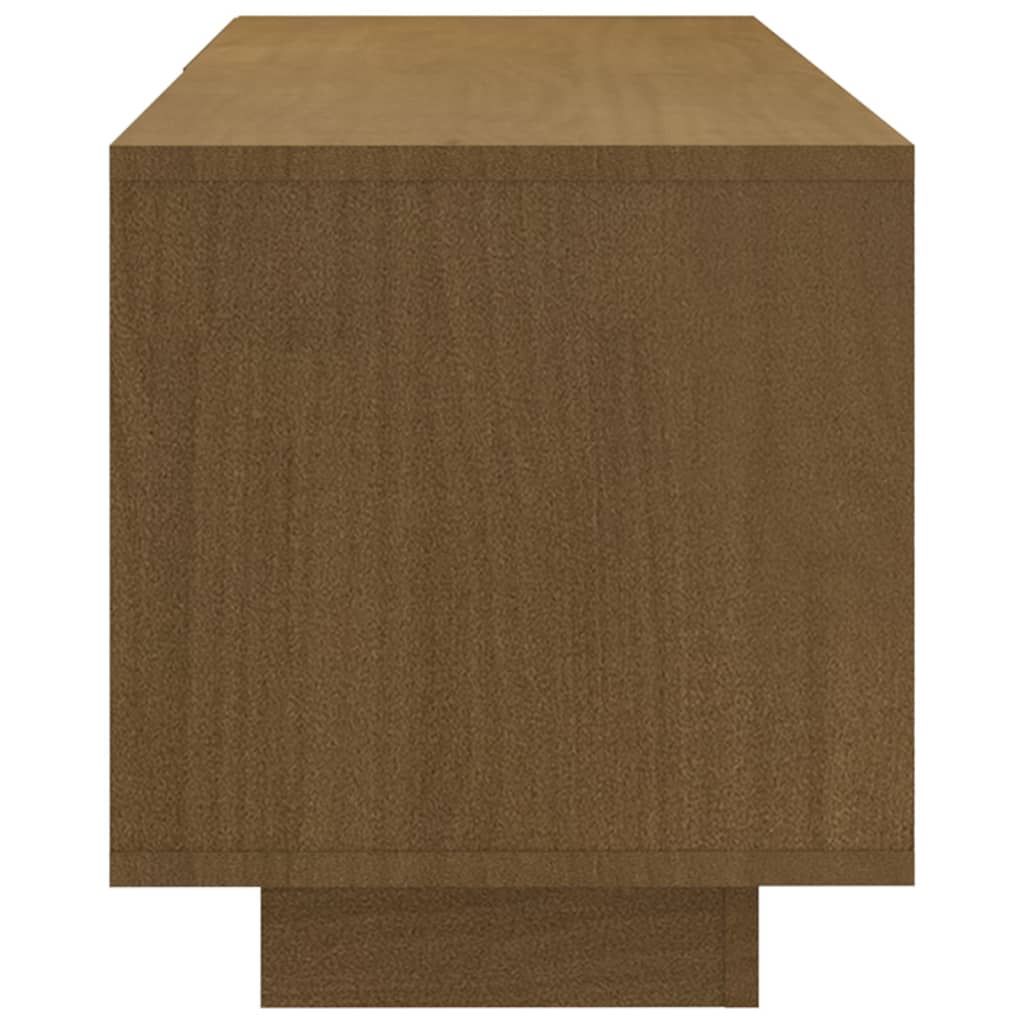 vidaXL Comodă TV, maro miere, 110x30x33,5 cm, lemn masiv de pin vidaXL Comodă TV, maro miere, 110x30x33,5 cm, lemn masiv de pin