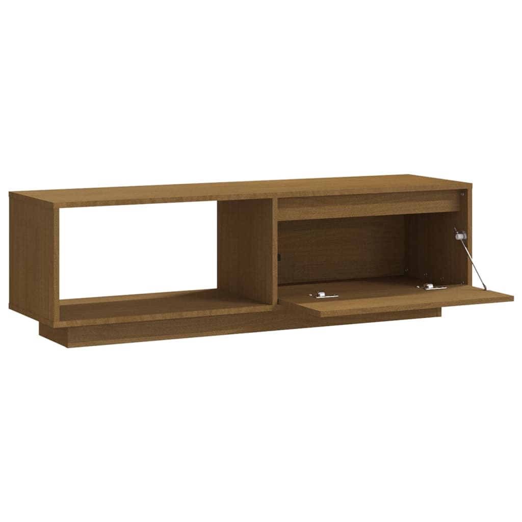 vidaXL Comodă TV, maro miere, 110x30x33,5 cm, lemn masiv de pin vidaXL Comodă TV, maro miere, 110x30x33,5 cm, lemn masiv de pin