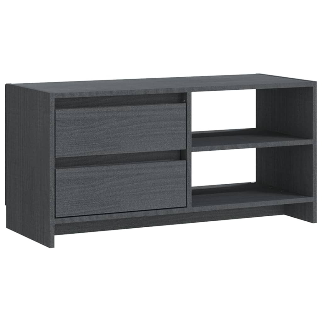 vidaXL Comodă TV, gri, 80x31x39 cm, lemn masiv de pin vidaXL Comodă TV, gri, 80x31x39 cm, lemn masiv de pin