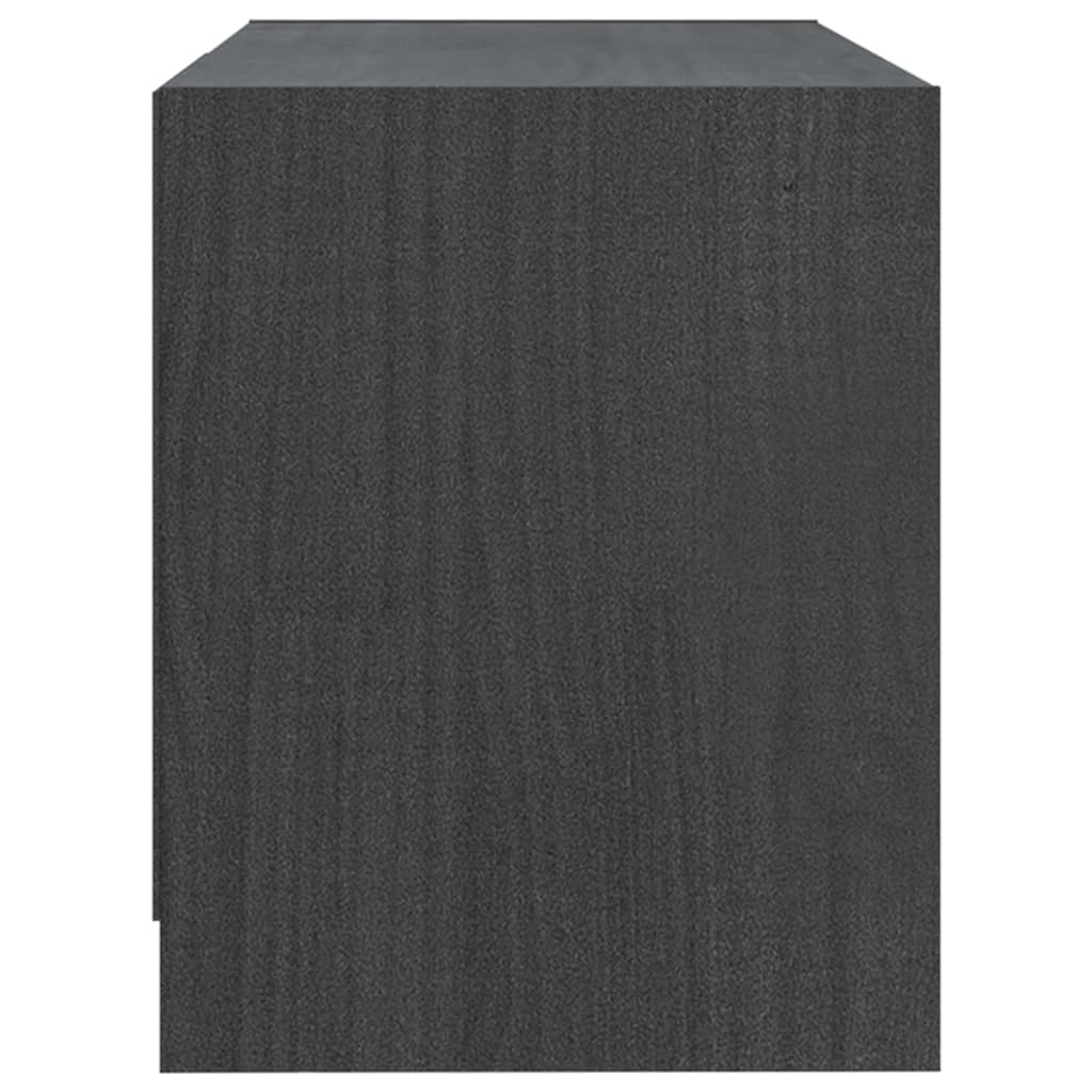vidaXL Comodă TV, gri, 80x31x39 cm, lemn masiv de pin vidaXL Comodă TV, gri, 80x31x39 cm, lemn masiv de pin