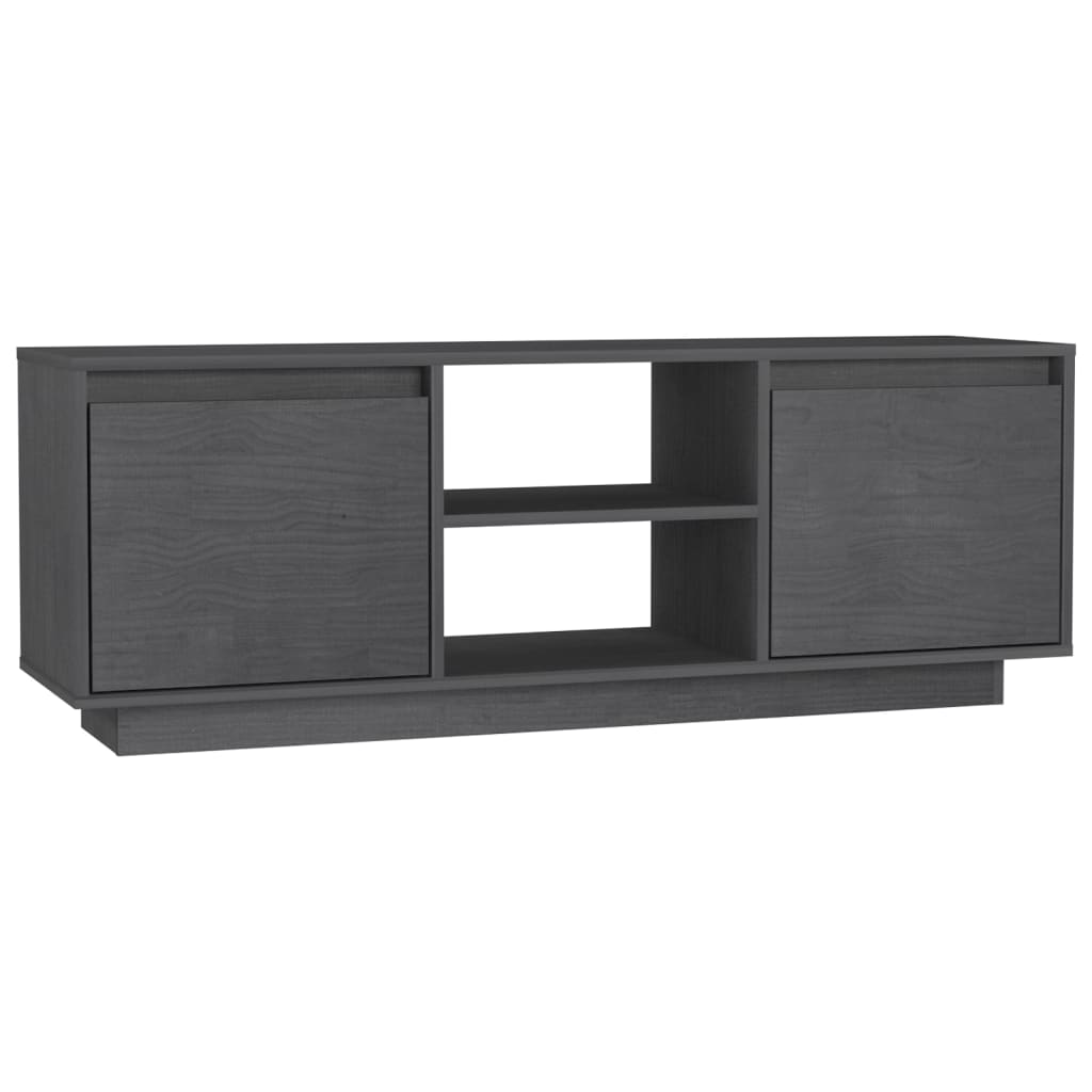 vidaXL Comodă TV, gri, 110x30x40 cm, lemn masiv de pin vidaXL Comodă TV, gri, 110x30x40 cm, lemn masiv de pin