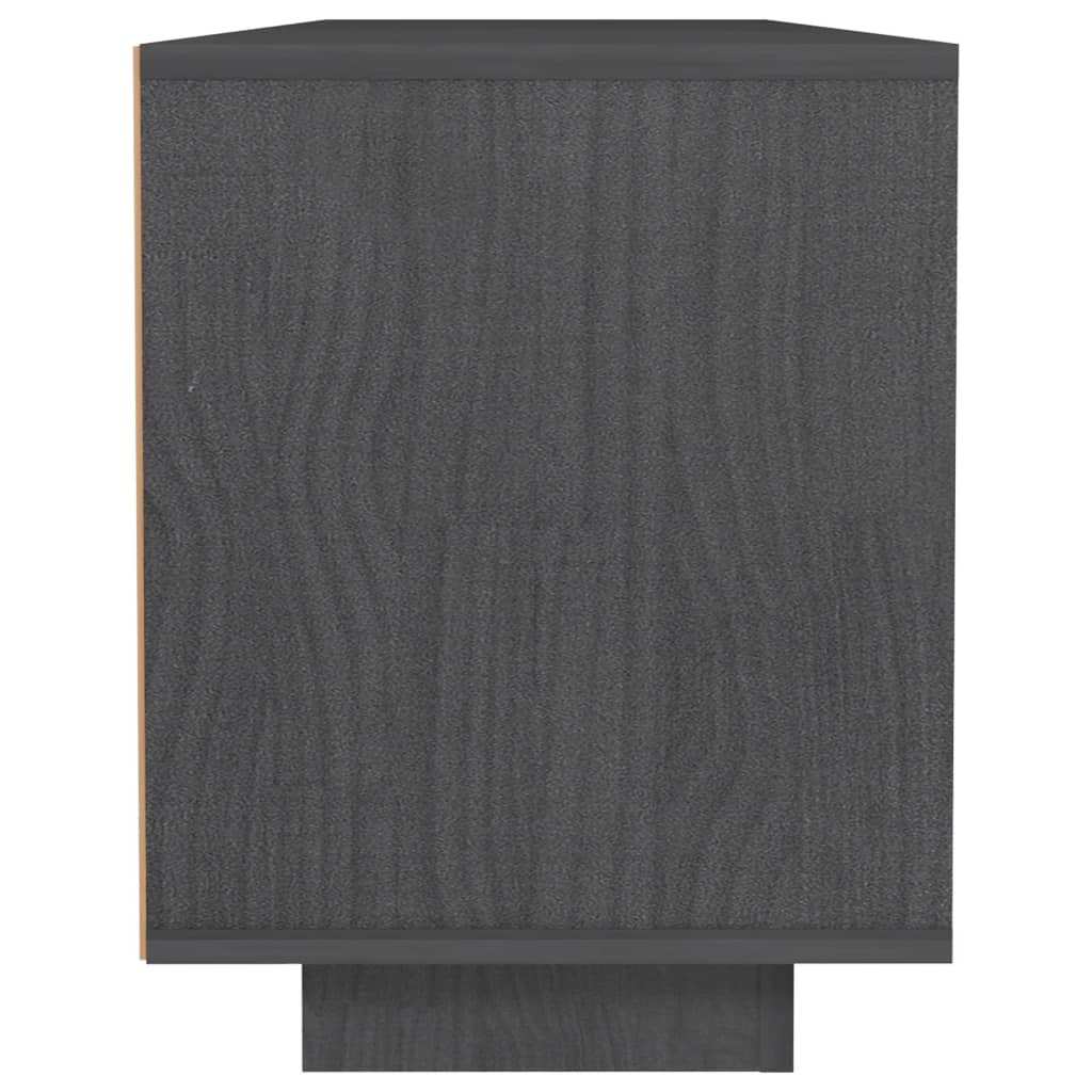 vidaXL Comodă TV, gri, 110x30x40 cm, lemn masiv de pin vidaXL Comodă TV, gri, 110x30x40 cm, lemn masiv de pin