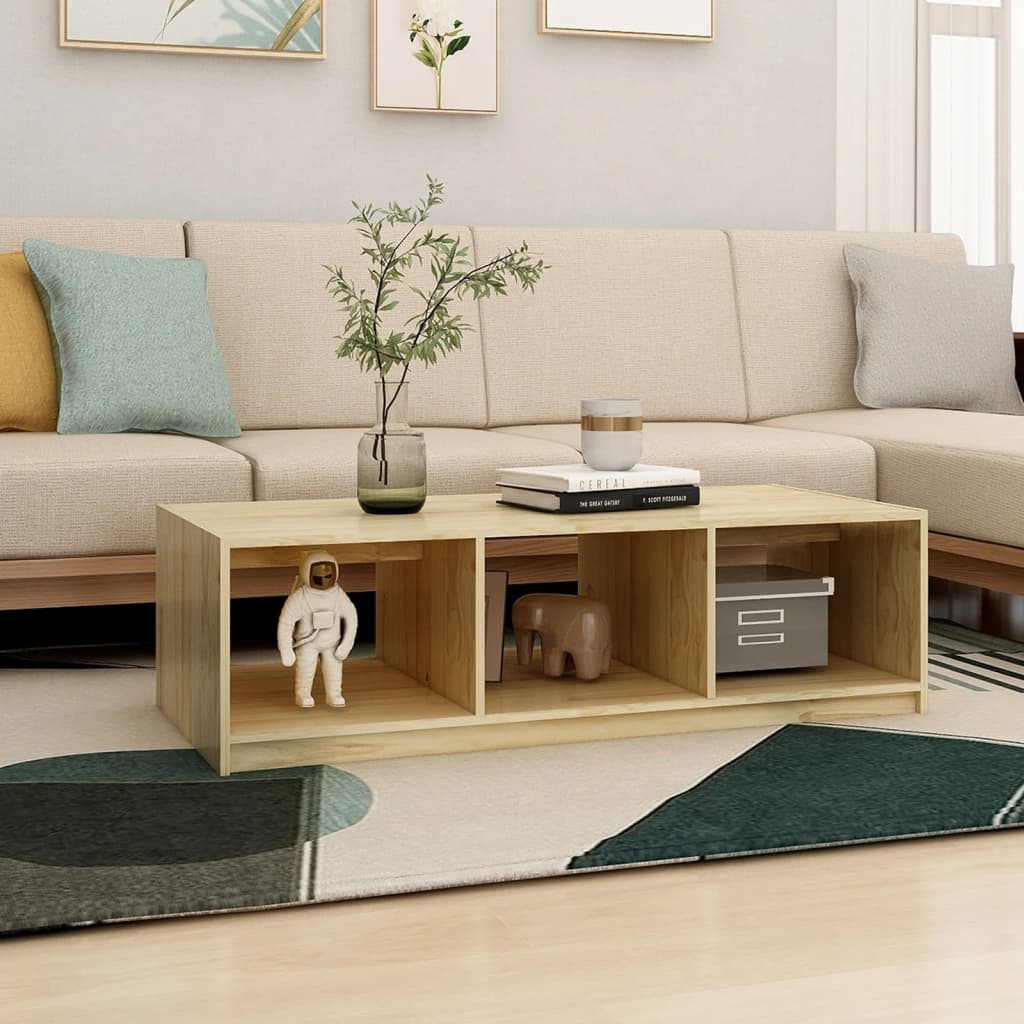 vidaXL Măsuță de cafea, 110x50x34 cm, lemn masiv de pin vidaXL Măsuță de cafea, 110x50x34 cm, lemn masiv de pin