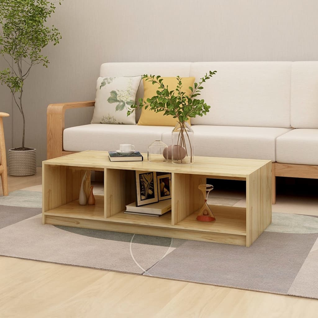 vidaXL Măsuță de cafea, 110x50x34 cm, lemn masiv de pin vidaXL Măsuță de cafea, 110x50x34 cm, lemn masiv de pin