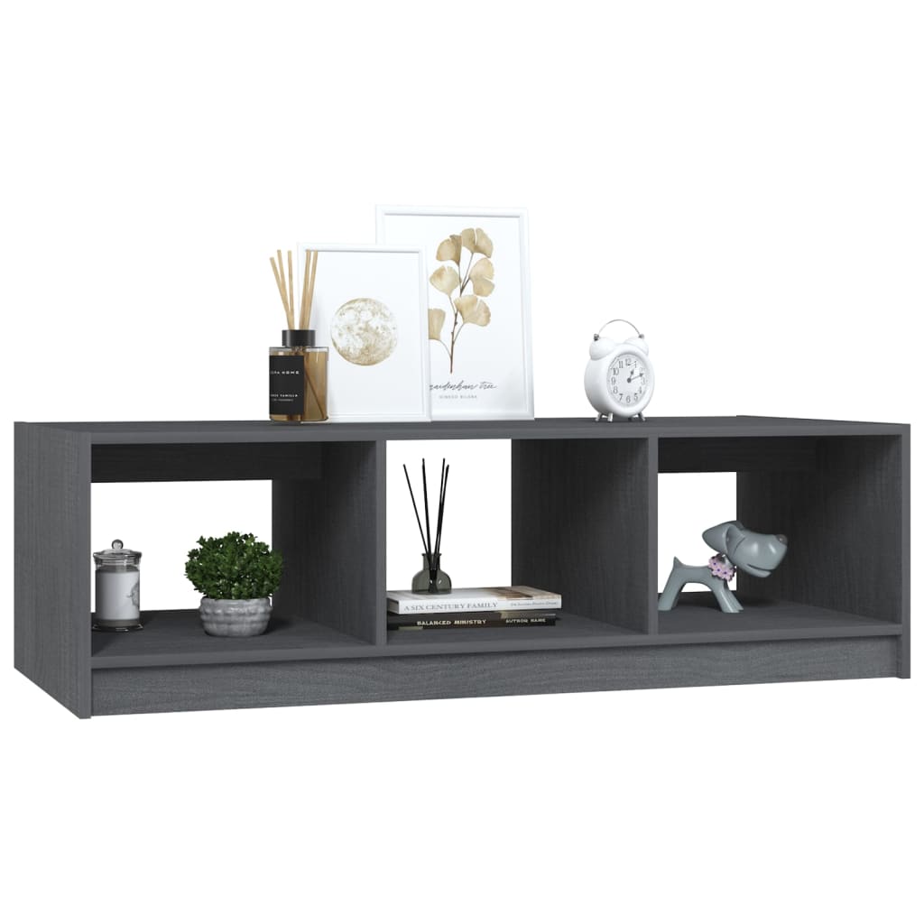 vidaXL Măsuță de cafea, gri, 110x50x34 cm, lemn masiv de pin vidaXL Măsuță de cafea, gri, 110x50x34 cm, lemn masiv de pin