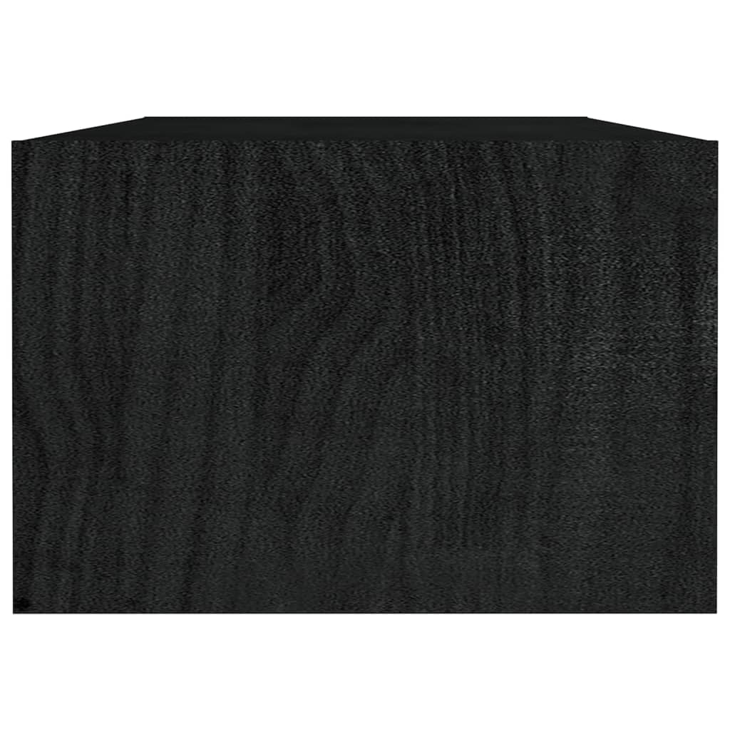 vidaXL Măsuță de cafea, negru, 110x50x34 cm, lemn masiv de pin