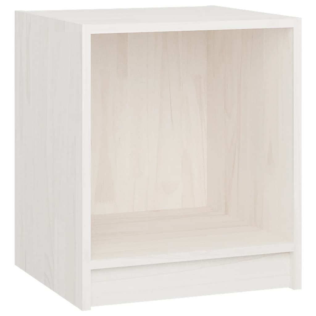 vidaXL Noptiere, 2 buc., alb, 35,5x33,5x41,5 cm, lemn masiv de pin