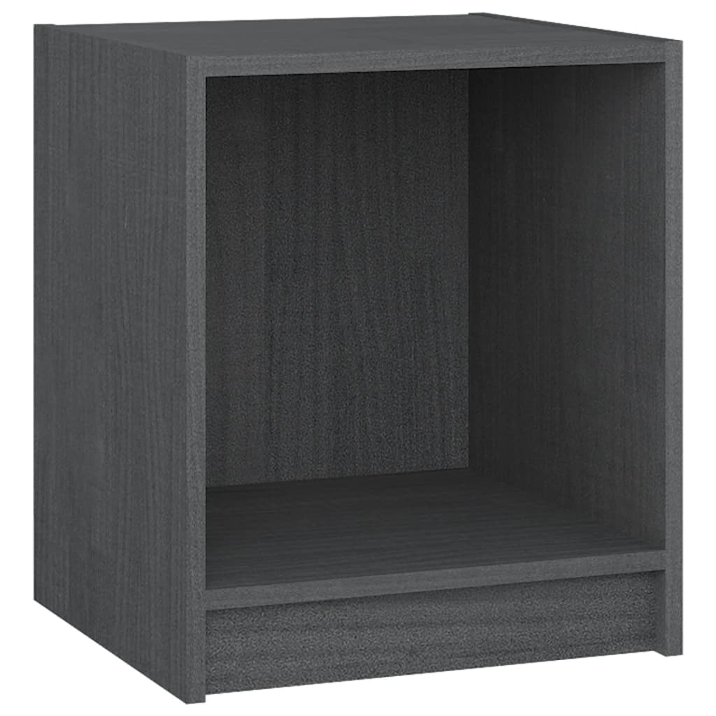 vidaXL Noptiere, 2 buc., gri, 35,5x33,5x41,5 cm, lemn masiv de pin vidaXL Noptiere, 2 buc., gri, 35,5x33,5x41,5 cm, lemn masiv de pin
