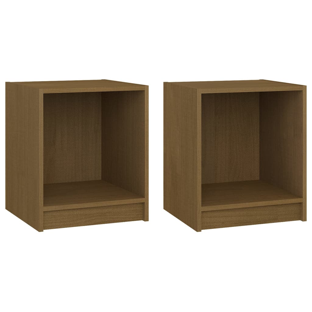 vidaXL Noptiere, 2 buc., maro miere, 35,5x33,5x41,5 cm, lemn masiv pin vidaXL Noptiere, 2 buc., maro miere, 35,5x33,5x41,5 cm, lemn masiv pin